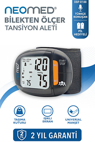 neomed DBP-8188 Türkçe Konuşan Hafızalı İnce Tasarım Bilekten Dijital Tam Oto...