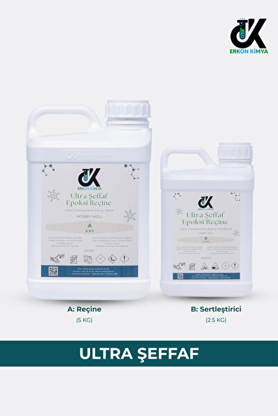 ERKON KİMYA ULTRA ŞEFFAF HIZLI Hobby Epoxy Epoksi Reçine İnce Döküm Fast 7,5kg