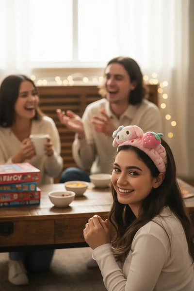 SANRIO Lisanslı My Melody Saç Bandı – Yumuşak Dokulu Makyaj ve Cilt Bakım Ban...