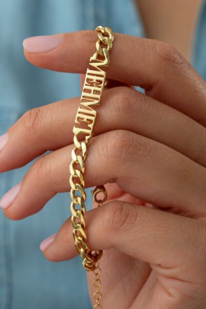 Silvano Jewelry 925 Ayar Gümüş Kalın Zincir Isimli Bileklik