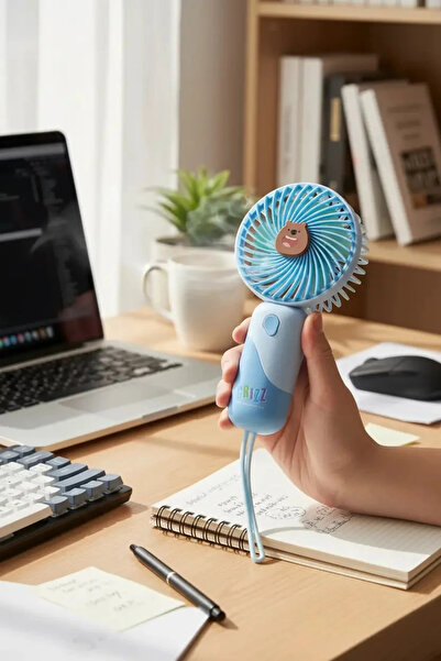 Miniso We Bare Bears Lisanslı Boz Ayı Mini Fan 16.5 cm - Taşınabilir ve Kompa...