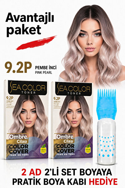 Sea Color TONER 9.2P Pembe İnci Ombre Cilası Tonlayıcı Saç Jel Boyası 2 Kutu
