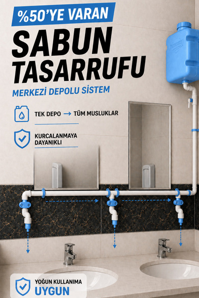 hilal kimya Σύστημα διανομής υγρού σαπουνιού 10 λίτρων με 2 βρύσες και πάτο δ...