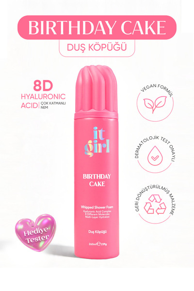 It Girl Birthday Cake Köpük Duş Jeli 260 ML Whipped Shower Foam - Şekerli Çiç...