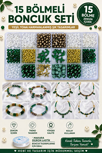 By MO Accessories ΚΑΛΟΚΑΙΡΙΝΗ ΣΕΖΟΝ Πράσινες Χάντρες Άγκυρα Αστερίας Σετ Χόμπ...