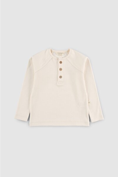 Little Gusto Çocuk Kaşkorse Sweatshirt Ekru Organik Pamuk