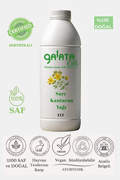 Galata Oils زيت نبتة سانت جون 100% نقي وطبيعي معصور على البارد 1 لتر (زيت للع...
