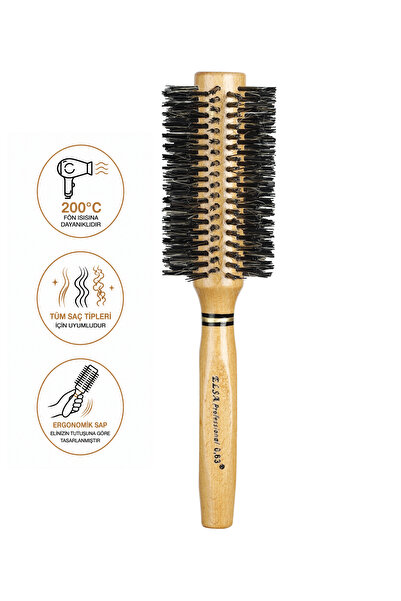 Elsa Fırça Perie profesională pentru păr natural de 0,63 mm, 55 mm – Perie pr...