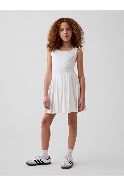 GAP Kız Çocuk Beyaz Pileli Tenis Elbise