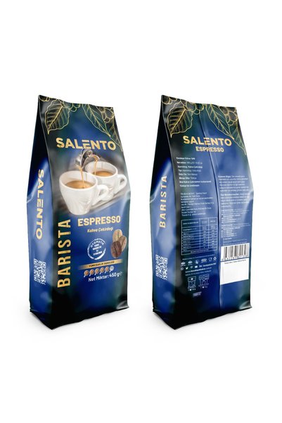SALENTO Espresso Roasted Coffee Beans 450g, Brazilian Whole Bean Espresso, Rich Aroma, Full Bodied Barista Blend for Espresso Machine, Moka Pot & Bean to Cup