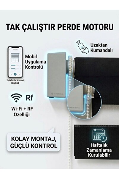 Rovline Kumandalı Akıllı Stor Perde Motoru Rv500, wi-fi, tuya uyumlu