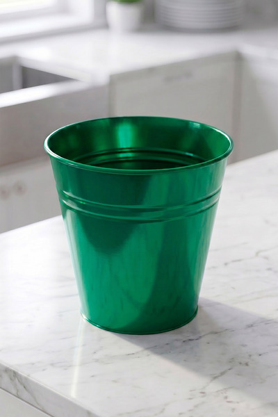 Desen Dekorasyon Konik Metal Saksı & Vazo - 23 cm Dekoratif Çok Amaçlı Renkli...