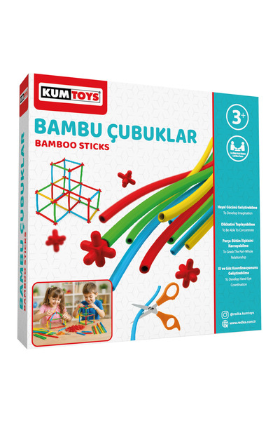 Kumtoys Km5462 مجموعة ألعاب من أعواد الخيزران مكونة من 300 قطعة