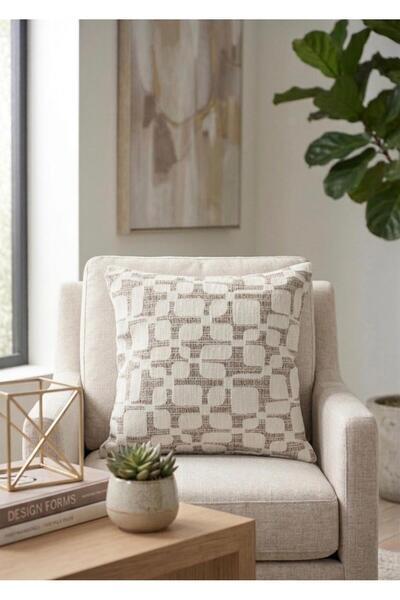 Bally Home '' Elia '' Jakarlı Şönil Dokuma Dekoratif Kırlent Kılıfı 45x45