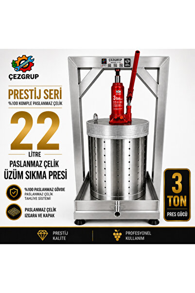 çezgrup Prestij 22 Üzüm Sıkma Presi & Şarap Yapma Makinesi | Soğan Suyu Sıkımı