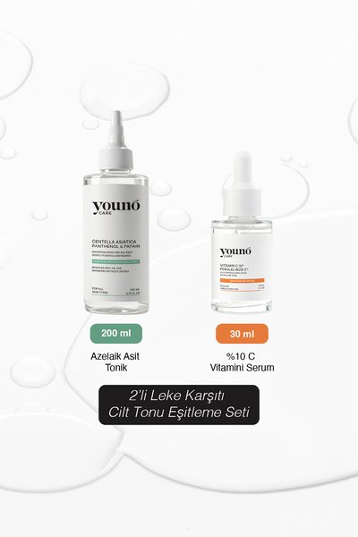 YOUNO CARE 2'li Leke Karşıtı Cilt Tonu Eşitleme Seti | Azelaik Asit Tonik + %...