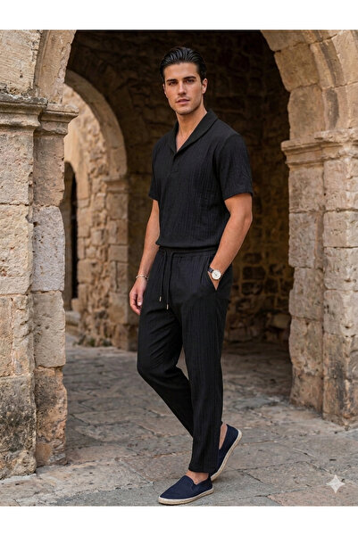 MEİLİFENG Crinkle T-shirt and Pants Set