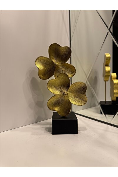İnci line souvenırs İkili Yonca Dekoratif Biblo Modern Salon Aksesuarı Ağır v...