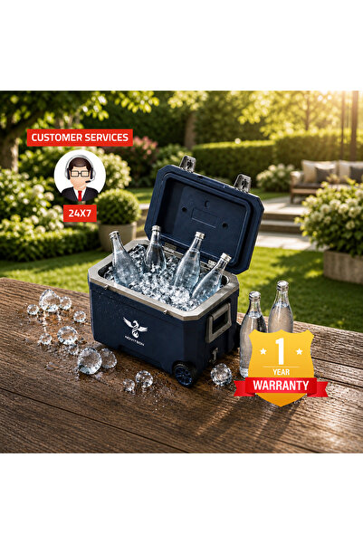 Novitson Portable Cooler Box NIB-8185BE – Wheeled, Lightweight & Foldable handle, Easy-Carry Travel