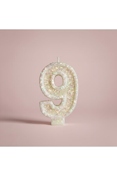 Miki & Miki Pembe Simli Pasta Mumu Doğum günü mum 9 yaş