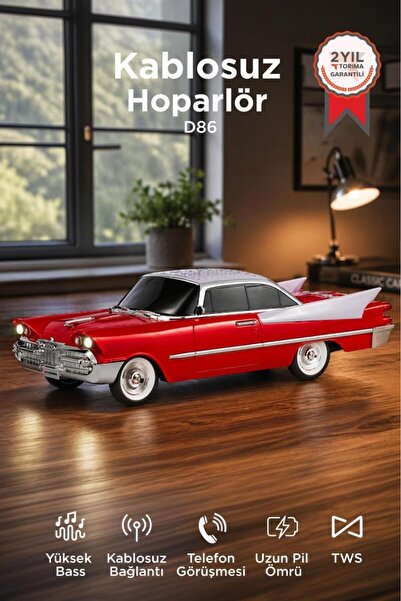 Torima Bluetooth Hoparlör Retro Klasik Araba Tasarımlı TWS 10W FM USB Speaker...