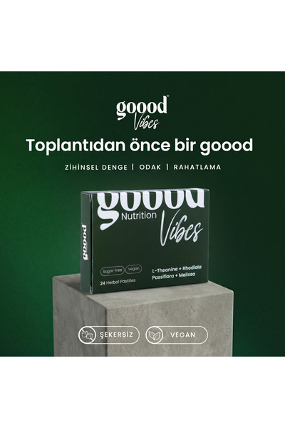 Goood Nutrition Goood Vibes Bitkisel Sakinleştirici & Odak Destek 24'lü Pasti...