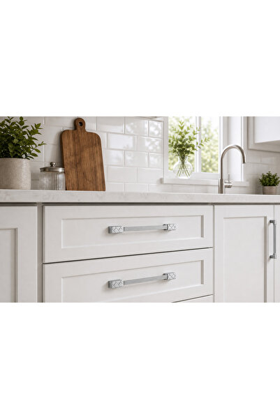 Haskan Yağız Kulp 160mm/192mm Krom. Dolap, Çekmece ve Mobilya için