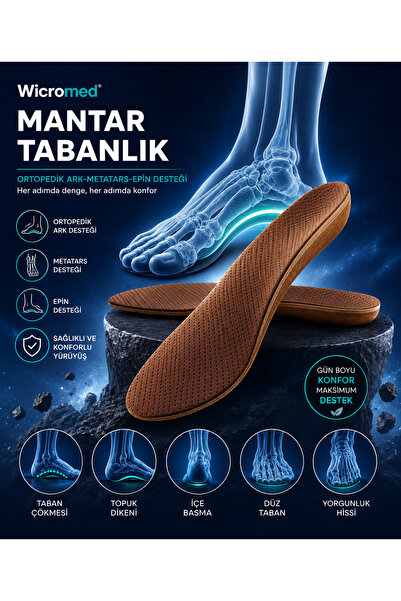 wicromed WİCROMED MANTAR TABANLIK ÇOCUK BOY EPİNLİ ARK DESTEKLİ ANATOMİK İÇ T...