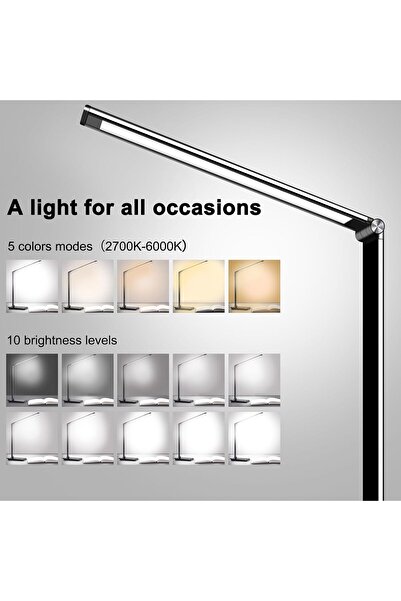 Yelajoy LED Desk Lamp with Wireless Charger, Fast Charging USB Port, 15.6x4.3...