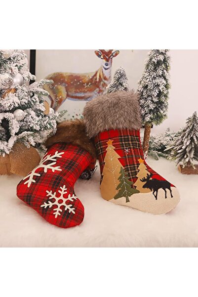 Arabest 3-Pack Christmas Stockings 18 Inch, Classic Snowflake Tree Plaid Desi...