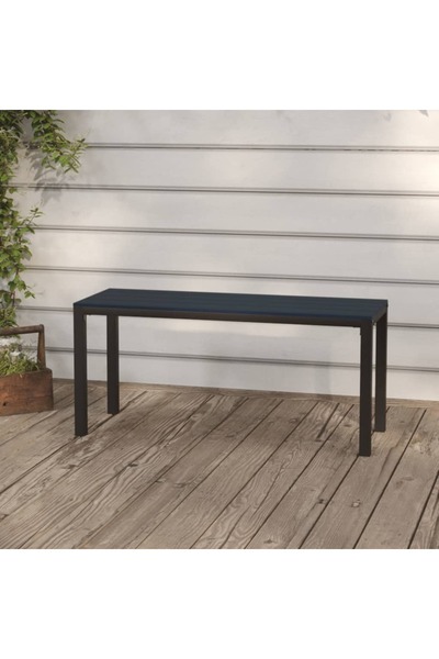 Concept Bancă de grădină, negru, 110 cm, oțel și WPC