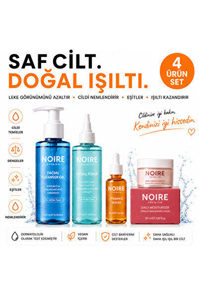 NOIRE PREMIUM Leke Gidermeye ve Cildi Onarmaya Yardımcı 4'lü Cilt Bakım Seti