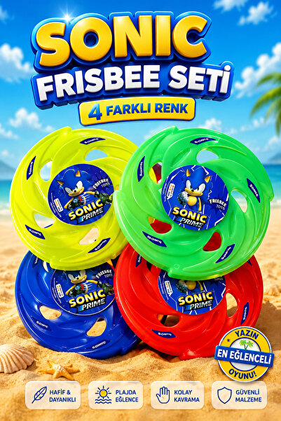 viyol marketim 4 Adet - Sonic Prime Lisanslı Frizbi Oyuncak – Dayanıklı Uçan ...