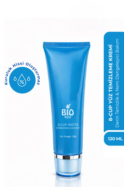 Bio Asia جل تنظيف 8 كوب – تنظيف عميق، جل مفتوح للمسام ومعادل للرطوبة 120 مل