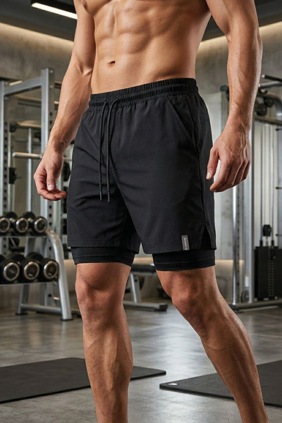 GHASSY CO Erkek Running Hızlı Kuruma Micropoly Antrenman Halısaha Fitness Kısa Taytlı Outdoor Şort