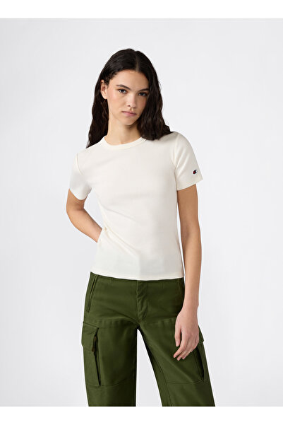 Champion 118766-YS084 SS Tee Krem Kadın T-Shirt