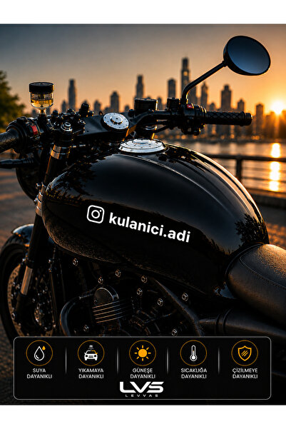 levvas Özel İsimli Instagram Logo Sticker 20x3 Cm Motor ve Araç Uyumlu Premiu...
