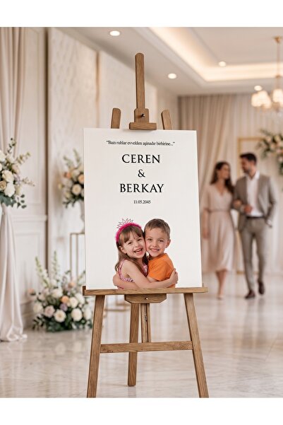 Kişiye Özel Çocukluk Fotoğraflı Karşılama Panosu | Nişan & Düğün Giriş Panosu