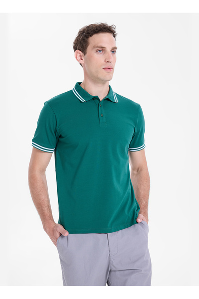 Discovery Expedition D6SM-TST3721 Yeşil Erkek Polo T-Shirt