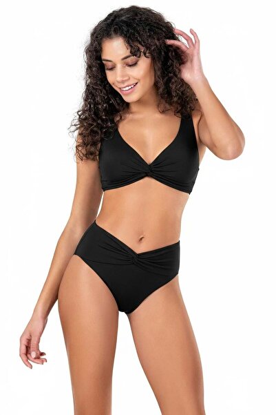 Endeep Kadın Yüksek Bel Siyah Bikini Takımı