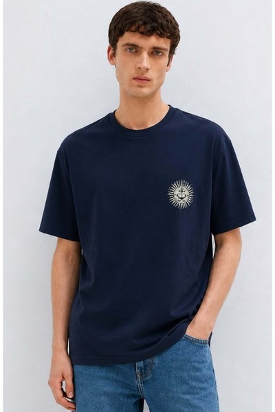 Mavi M0613289 Printed T-Shirt Men's T-Shirt Dark Blue
