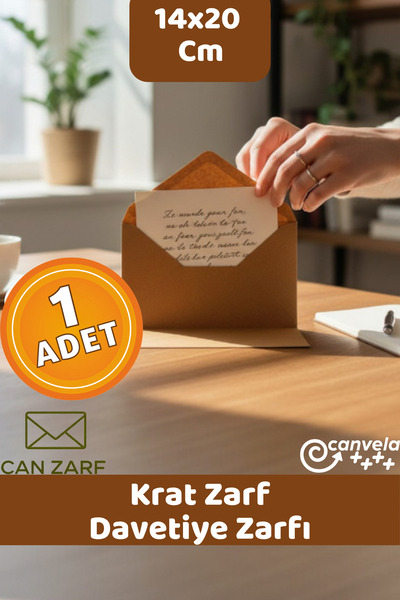 İstisna Kraft Zarf Çaycuma Zarf 14x20 Cm Mektup Kartpostal Davetiye Zarfı