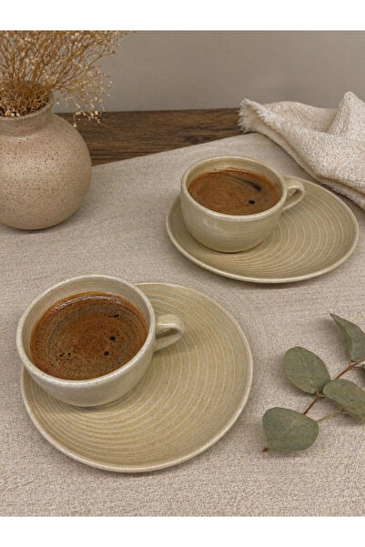 DİĞER1111 2'li takım fincan ve tabak seti Espresso fincanı Double espresso su...