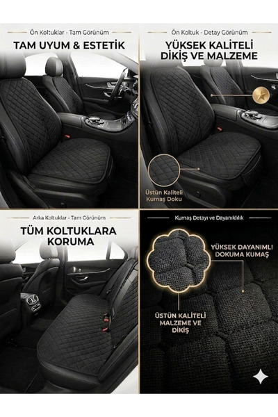 ER-AY OTO TEKSTİL Set de perne pentru scaune auto cu buzunare din material te...