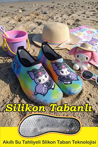 Sea&Blue Kuromi Patterned Non-Slip Silicone Sole Children's Sea Shoes - Flexi...