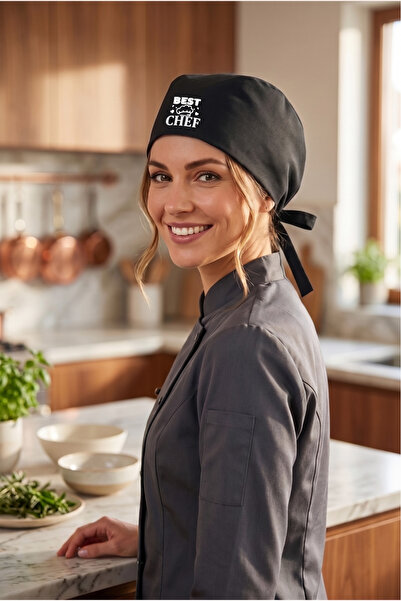 enmalife Best Chef Logo baskılı Siyah Chef Bonesi | Özel Tasarım Aşçı Ve Şef ...