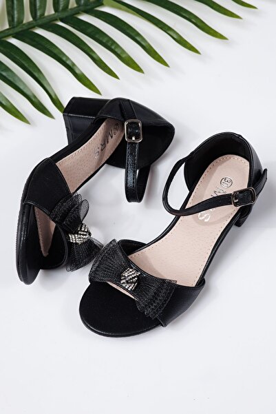 Zaira Sandale fete negre din piele ecologica Raluca #21959 - 31