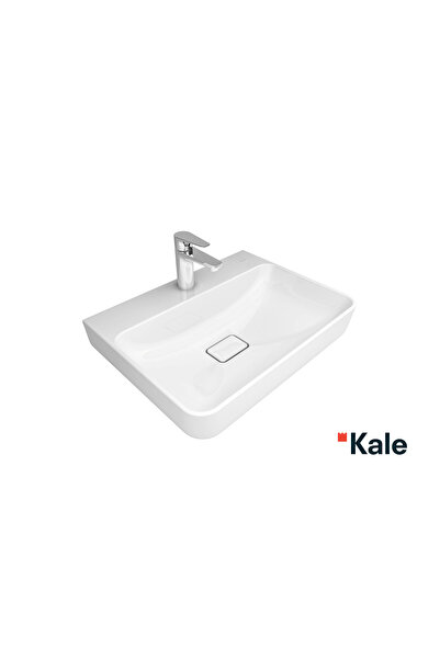 KALE Zero 2.0 Armatür Bantlı Dikdörtgen Tezgah Üzeri Lavabo 60x45cm Beyaz