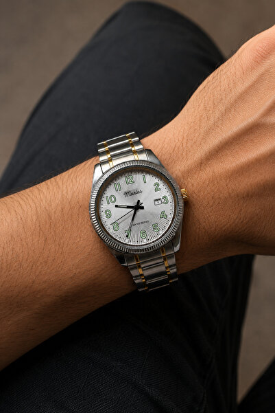 Marlas Steel Cord, Waterproof Men's Wristwatch with Calendar