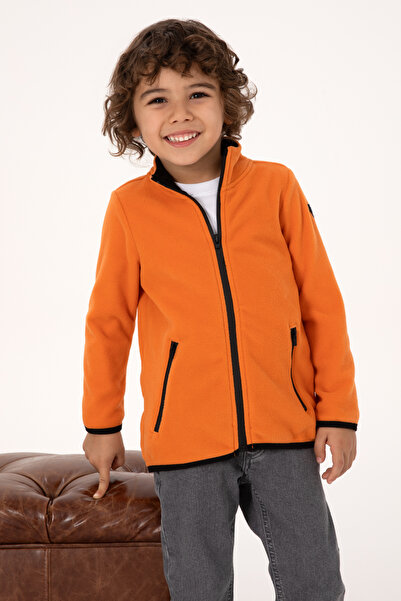 U.S. Polo Assn. Cardigan tricotat din lână cupru pentru băieți 50313853-VR182